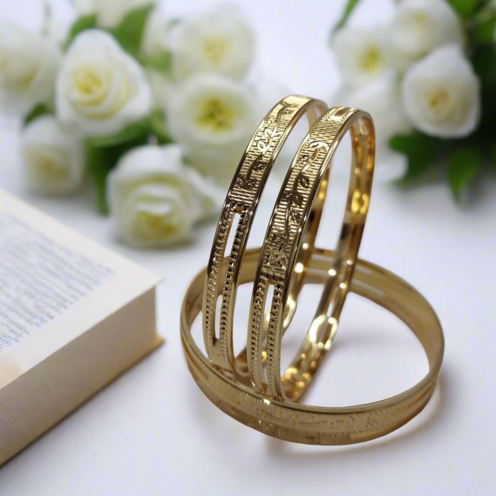Gold Plated Floral wine Brass Bangles | Traditional Bangles | For Girls and Women.