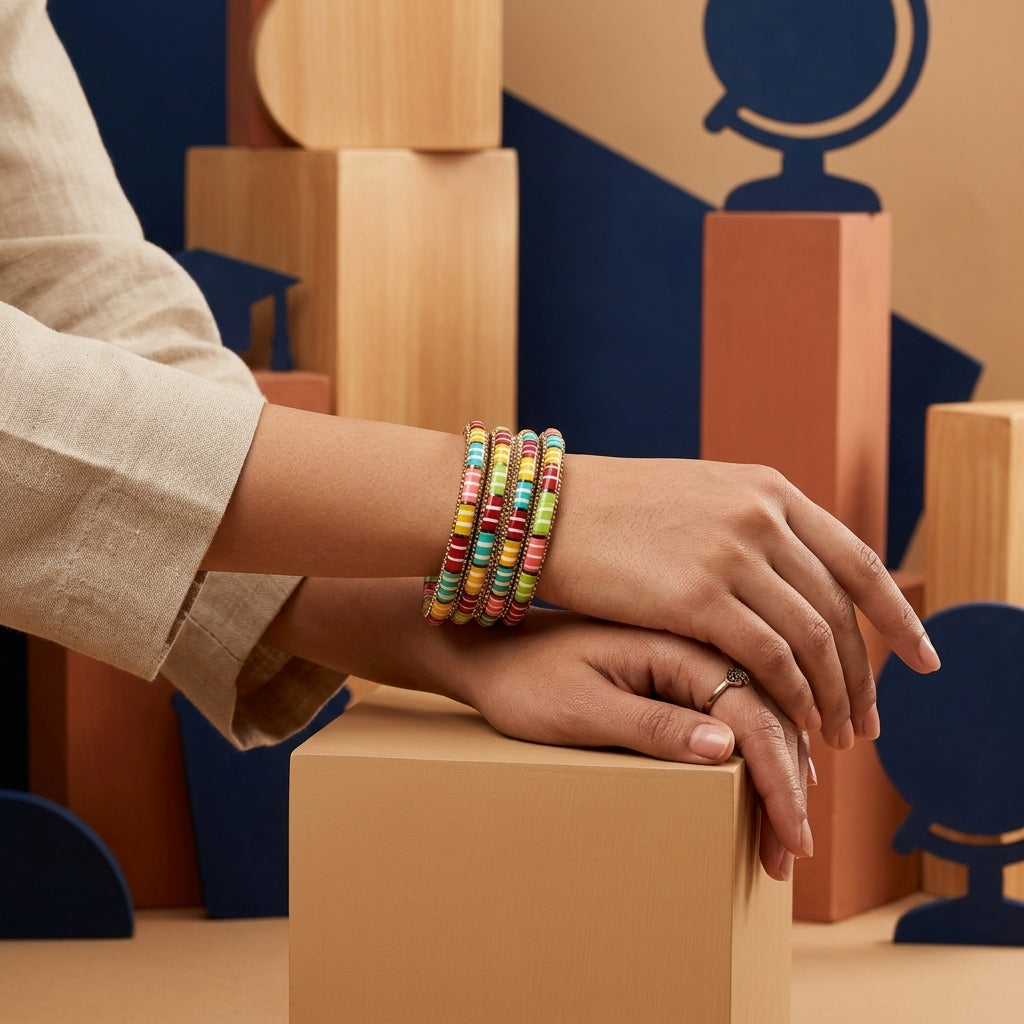 Rajasthani Multicolour Lac Bangles With Studded A.D. Stones