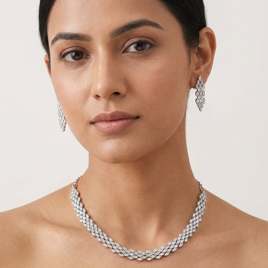 Latest CZ and Ad Diamond Necklace