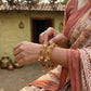 Karatcart Antique Gold-Plated Temple Bangles for Women - Set of 2