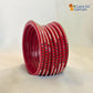 Rajasthani Lac Bangles With Beautiful Mirror And Stone Design One Line Churi ( Pack Of 8 )