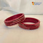 Rajasthani Lac Bangles With Beautiful Mirror And Stone Design One Line Churi ( Pack Of 8 )
