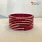 Rajasthani Lac Bangles With Beautiful Mirror And Stone Design One Line Churi ( Pack Of 8 )