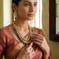2 Line Layered Round Neck Beautiful Kundan Necklace Set