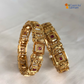 Gold Plated Elephant Design Kadas for Women (Set of 2)