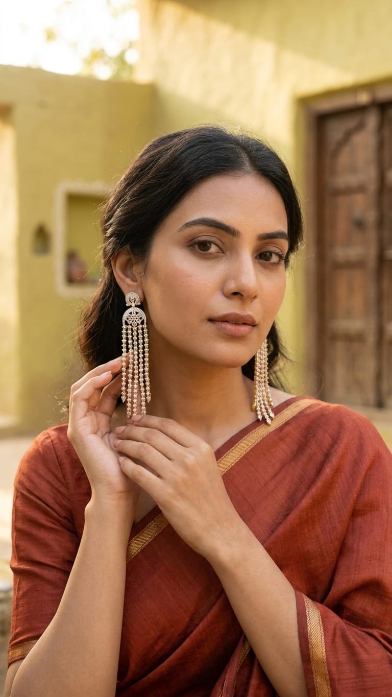 Premium CZ Long Earring