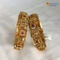 Gold Plated Elephant Design Kadas for Women (Set of 2)
