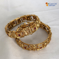 Gold Plated Elephant Design Kadas for Women (Set of 2)