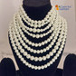 8 Layered Shell Pearl White Colour Necklace