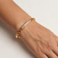 Gold Plated Artificial Stones Studded Anti-Tarnish Enamelled Cuff Bracelet