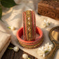 Pink Gold Plated with  Kundan and Topaz Fitted Lac Bangle