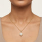 Classic Solitaire Gold Plated Sterling Silver Pendant With Chain