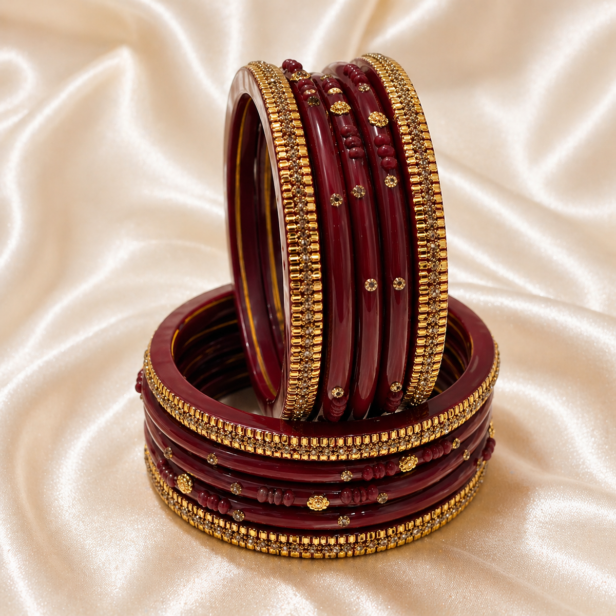 Traditional Rajasthani Design Lac Bangles Set For Girls And Women