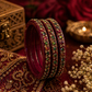 Rajasthani Lac Bangles with Mirror and Stone Embellishments (Set of 4)