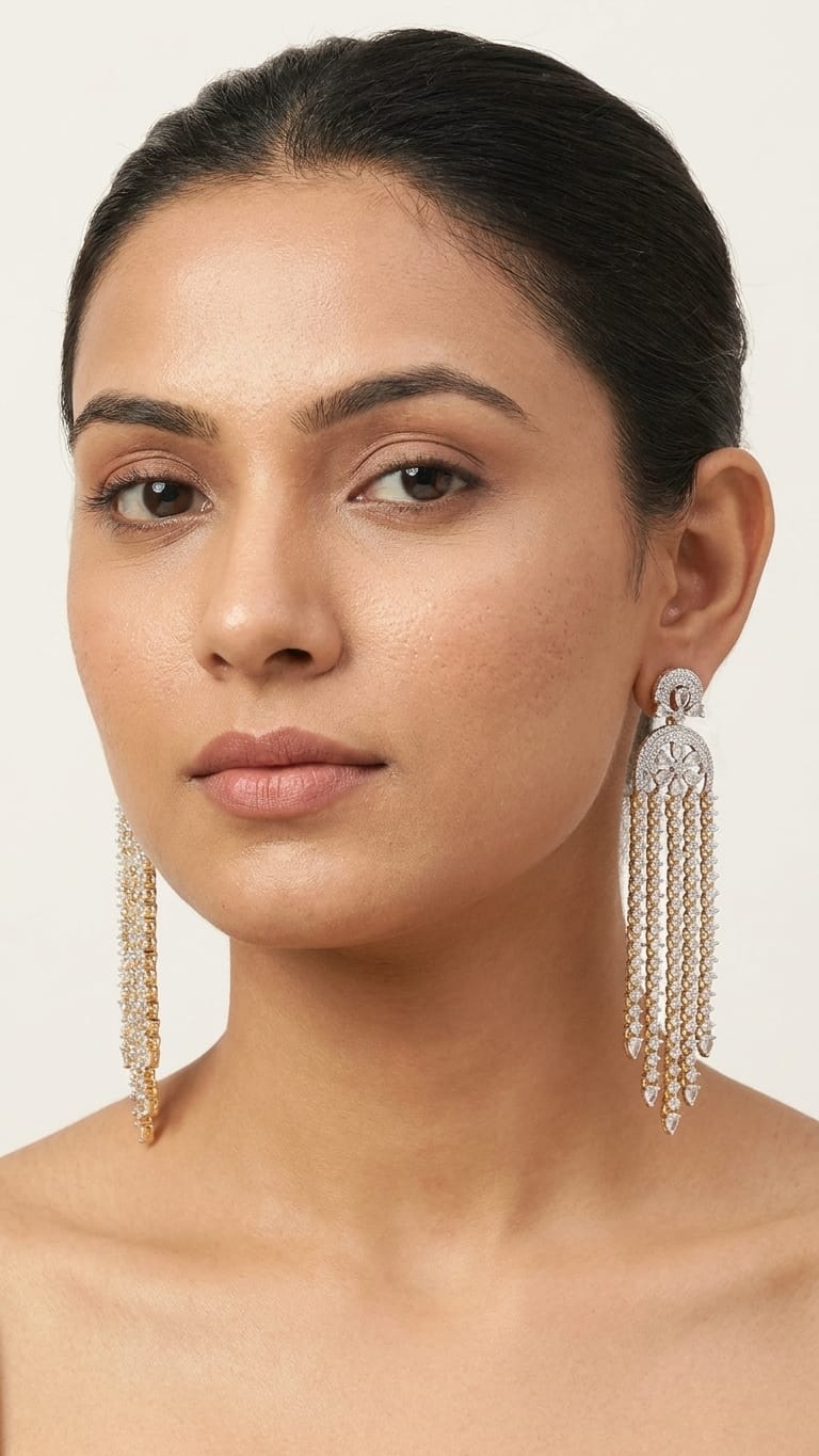 Premium CZ Long Earring