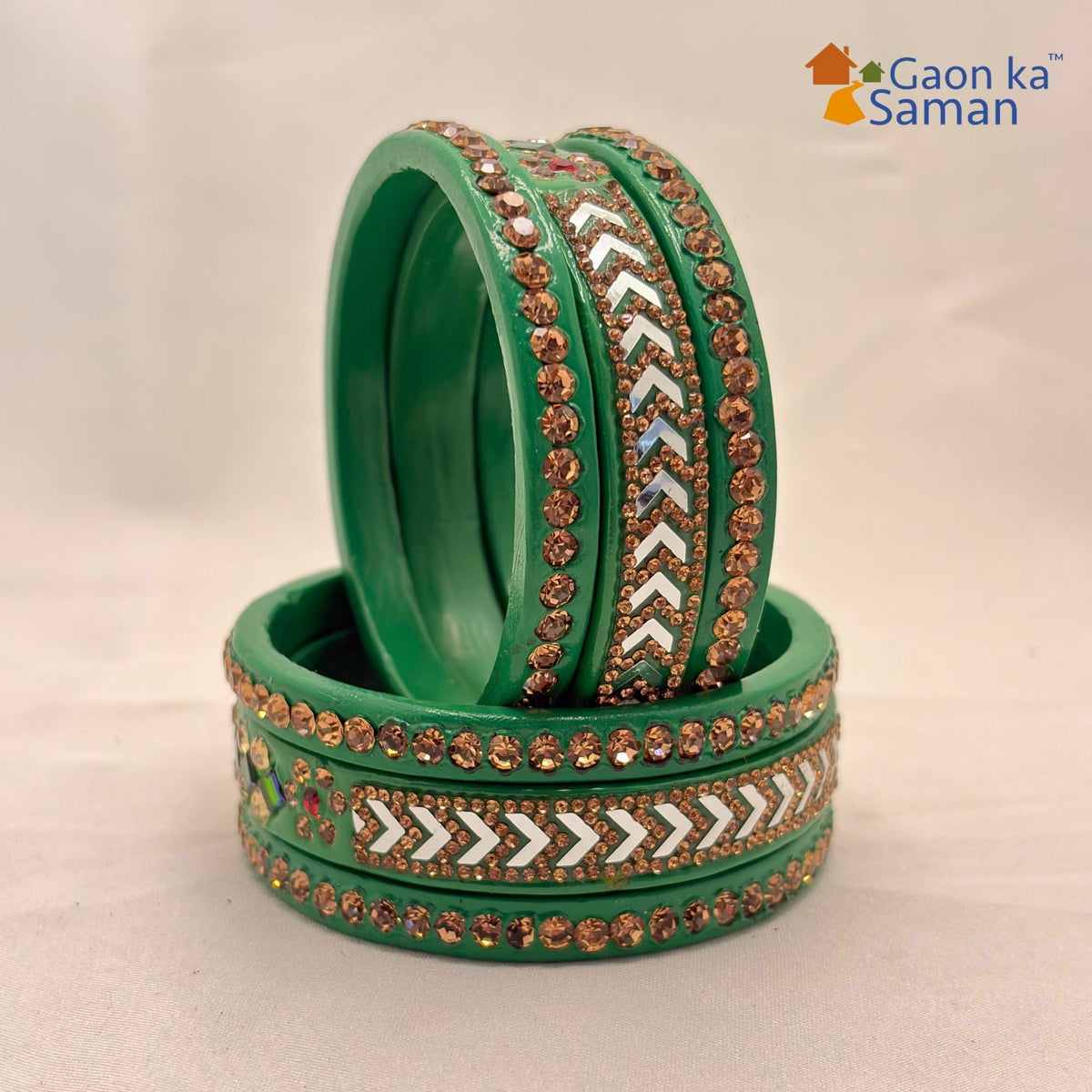 Latest Pure Lac Kundan Chura For Women ( Pack Of 6)