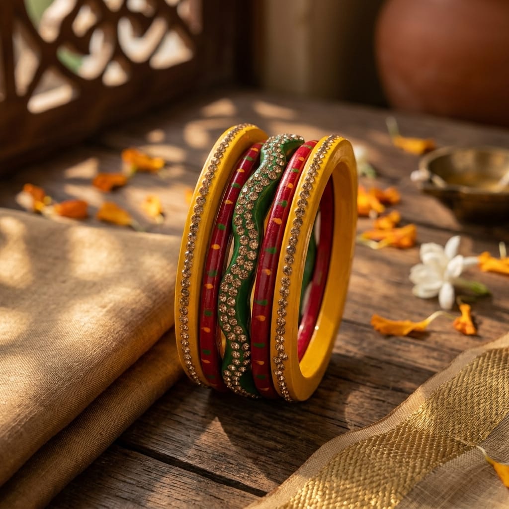 Traditional Rajasthani Multicolor Lac Bangle set | For women & girls