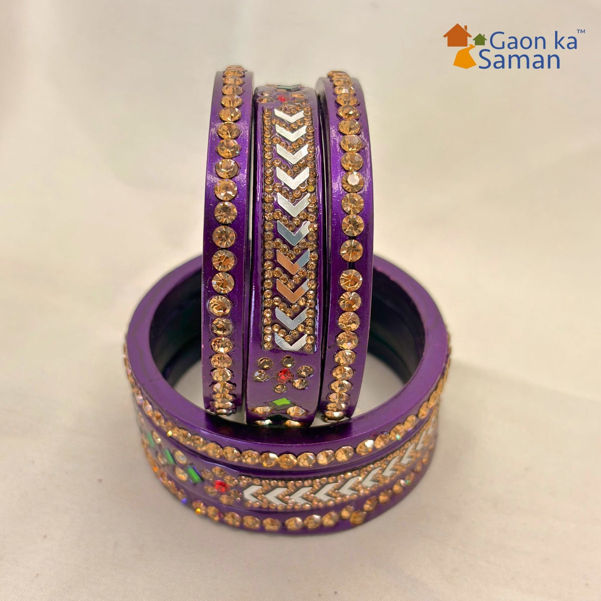 Latest Pure Lac Kundan Chura For Women ( Pack Of 6)