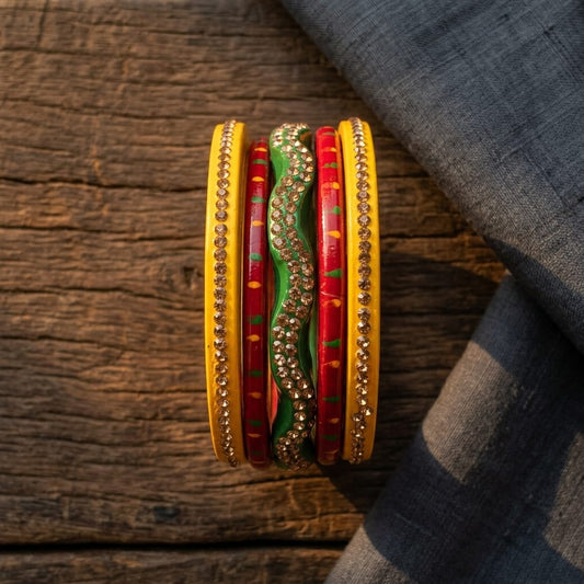 Traditional Rajasthani Multicolor Lac Bangle set | For women & girls