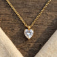 Silver Crystal Heart Model Necklace