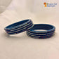 Rajasthani Lac Bangles With Beautiful Mirror And Stone Design One Line Churi ( Pack Of 8 )