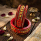 Kundan Diamond Red 5 Line Lac Bangle