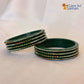 Rajasthani Lac Bangles With Beautiful Mirror And Stone Design One Line Churi ( Pack Of 8 )