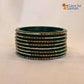 Rajasthani Lac Bangles With Beautiful Mirror And Stone Design One Line Churi ( Pack Of 8 )