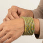 Sky-Blue and Yellow Lehariya Bangles Set of 8 with Spherical Zircon Line | for Women and Girls