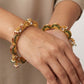 Karatcart Antique Gold-Plated Temple Bangles for Women - Set of 2