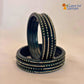 Rajasthani Lac Bangles With Beautiful Mirror And Stone Design One Line Churi ( Pack Of 8 )