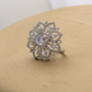 Rhodium Plated Adjustable American Diamond Ring