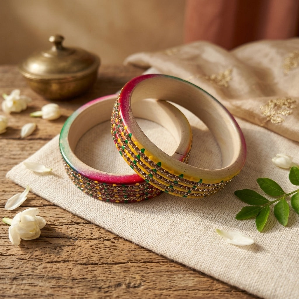 Red & Golden Bangle | Rajasthani Lac/Lakh Kadda/Bangle | Traditional Bangles | for women and girls.