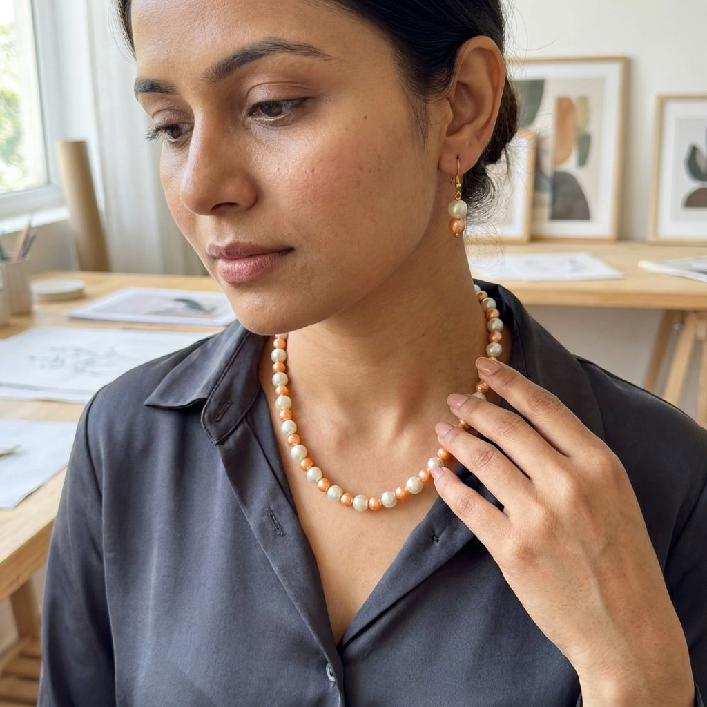 Single Line Pearl Necklace