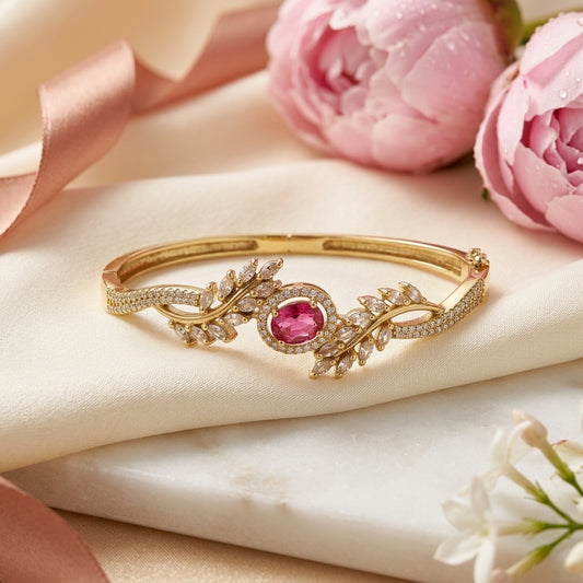 American Diamond Ruby Bracelet Jewelery | For Women and Girls