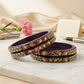 Lac Bangles with Beautiful Rhinestones Design (Pack of 4)