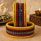 Karva Chauth Special Red Yellow Green Lakh traditional Bangles Set | for women and girls