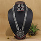 Green Kundan German Silver Oxidized Rani-Haar | Long Necklace Set | Kundan Necklace Set | For Women & Girls