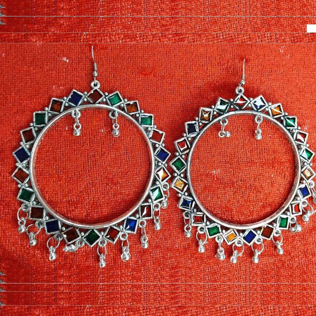 Silver Oxidised Jhumki/Jhumka gaonkasaman