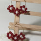 Triple Daisy Delight Maroon Pearls  Floral Hoops gaonkasaman