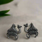 Camel German silver Oxidise Carved Traditional Earrings | For Girls and Women