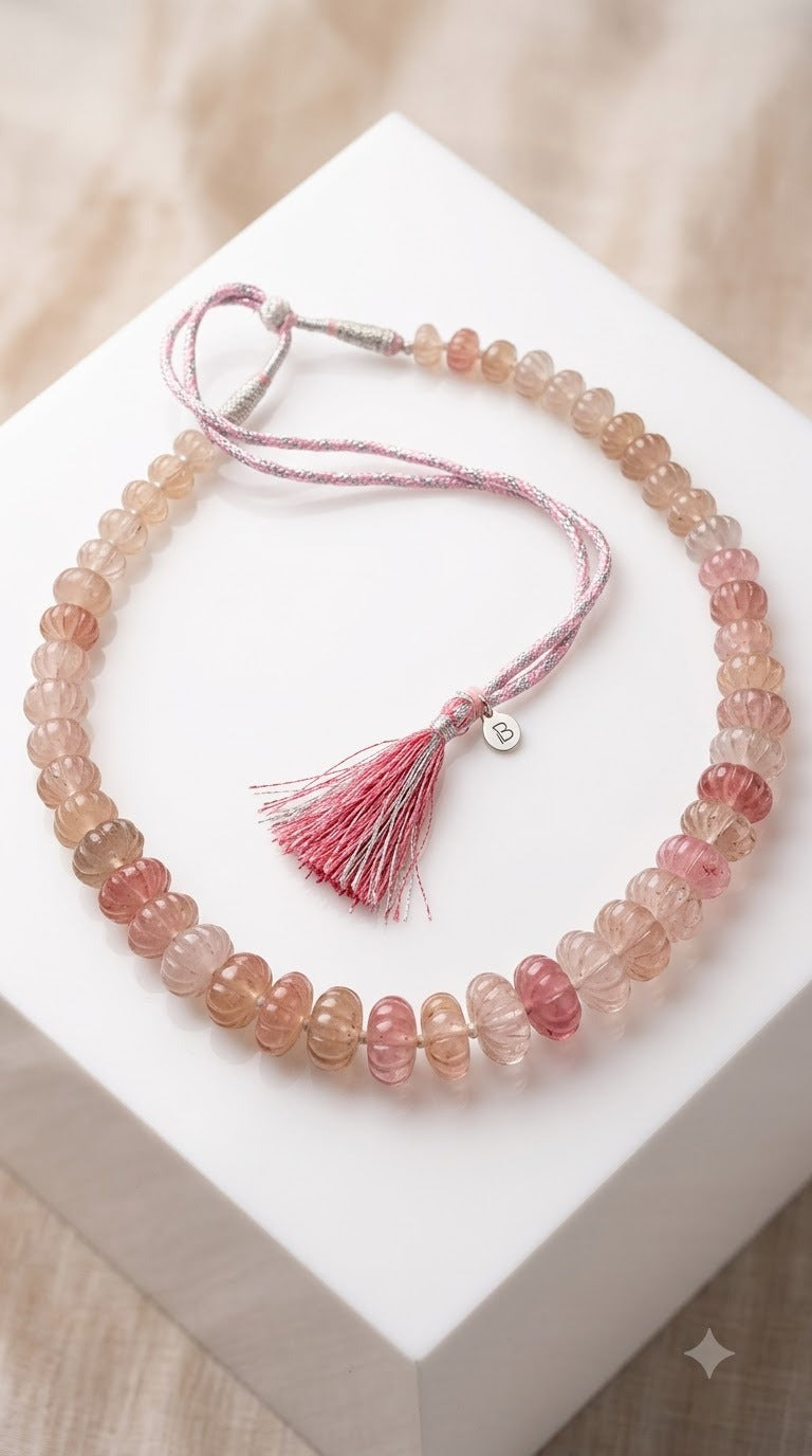 Rose Quartz Necklace single layer