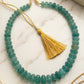 Green Quartz melon necklace single layer