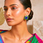 Paiseli Blue green stud with back support and doublet and ad setting