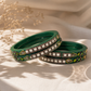 Lac Bangles with Beautiful Rhinestones Design (Pack of 4)