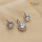 Big Silver Solitaire Pendant And Earring