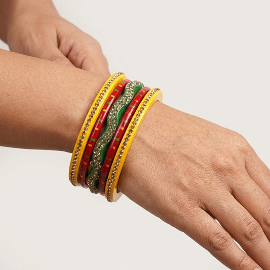 Traditional Rajasthani Multicolor Lac Bangle set | For women & girls