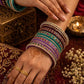 Rajasthani Lac Bangles with Mirror and Stone Embellishments (Set of 4)