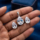 Awesome Pendant Rhodium Cubic Zirconia Pendant And Earrings