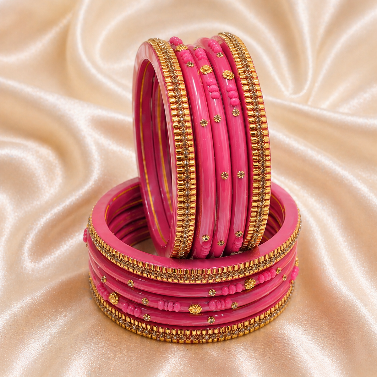 Traditional Rajasthani Design Lac Bangles Set For Girls And Women